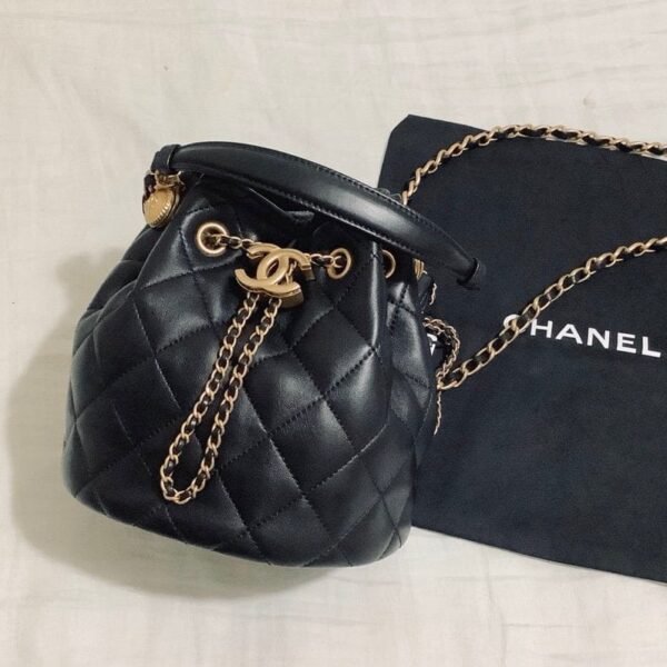 Chanel Classic Bucket Bag Gold Hardware 20cm Black