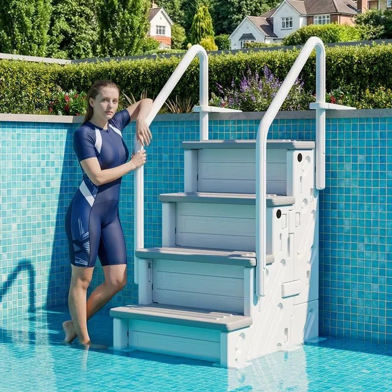 BETISEF Pool Ladder Above Ground, Heavy Duty 4Step Pool Ladder with Dual Handrails and Nonslip Steps, 500 LBS Load Capacity, for 46-58 Inch