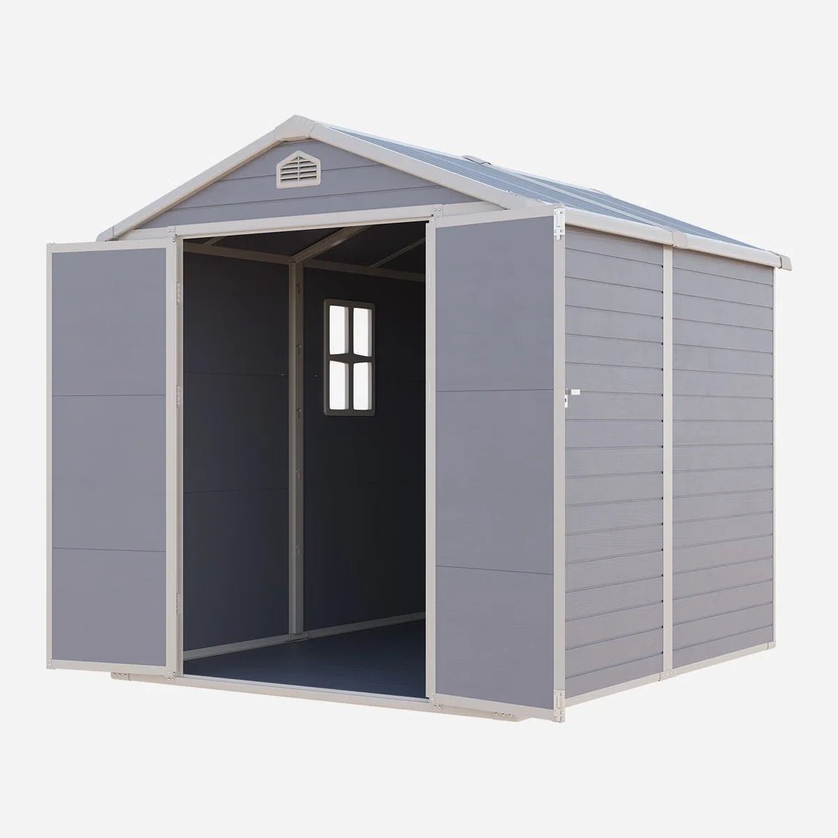 JoyDale 4×6 Ft Resin Outdoor Storage Shed With Built-in Ventilation & Lockable Door For Backyard
