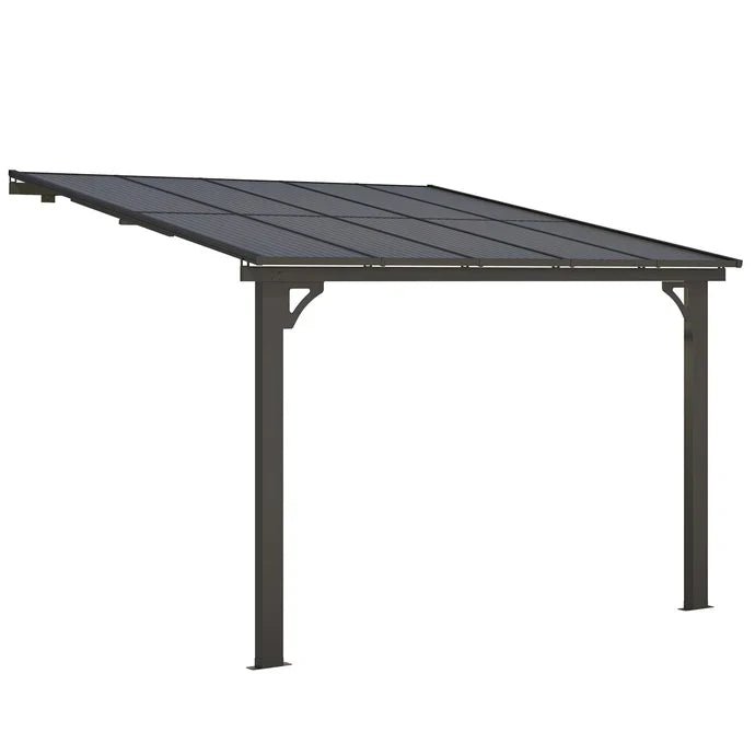 AECOJOY 10’x10′ Adjustable Height Wall Mounted Outdoor Gazebos Pergola